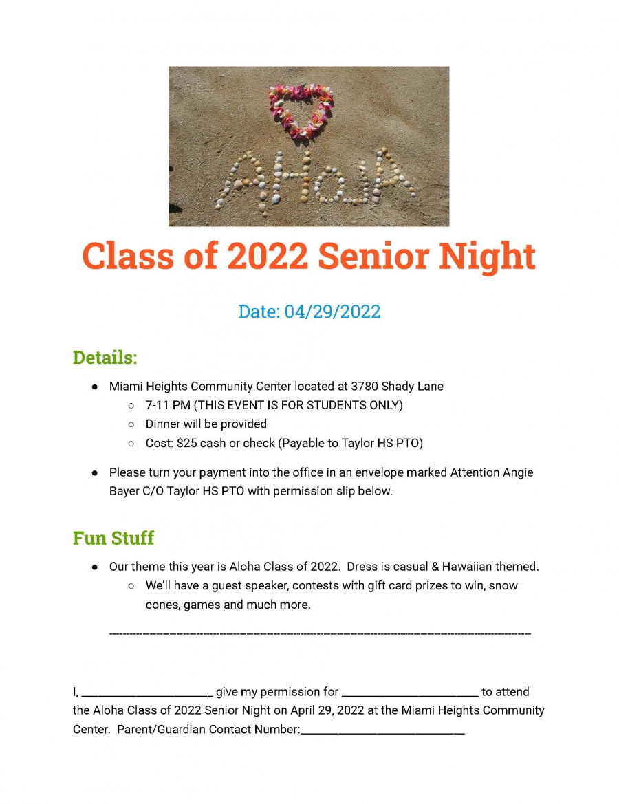 Senior Night Information